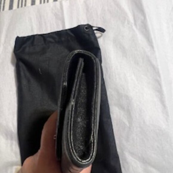 Gently Used Saint Laurent YSL Monogram Trifold Wallet in Black Grained Leather - Picture 7 of 10